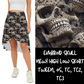 HIGH LOW SKORT - EMBROID SKULL