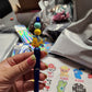Yellow Blue Fish Silicone Beaded Pen or Keychain