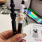 White Skull Silicone Beaded Pen or Keychain
