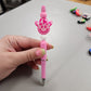 Pink Cowboy Smiley Silicone Beaded Pen or Keychain
