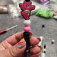 Pink Bear Silicone Beaded Pen or Keychain