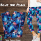 Blue Ink Plaid Capri Length w/ Pockets