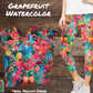 Grapefruit Watercolor Capri Length w/ Pockets