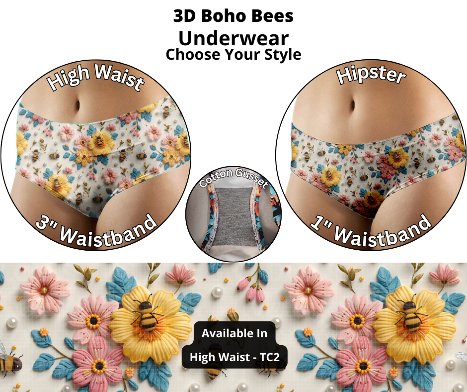 3D Boho Bees Underwear