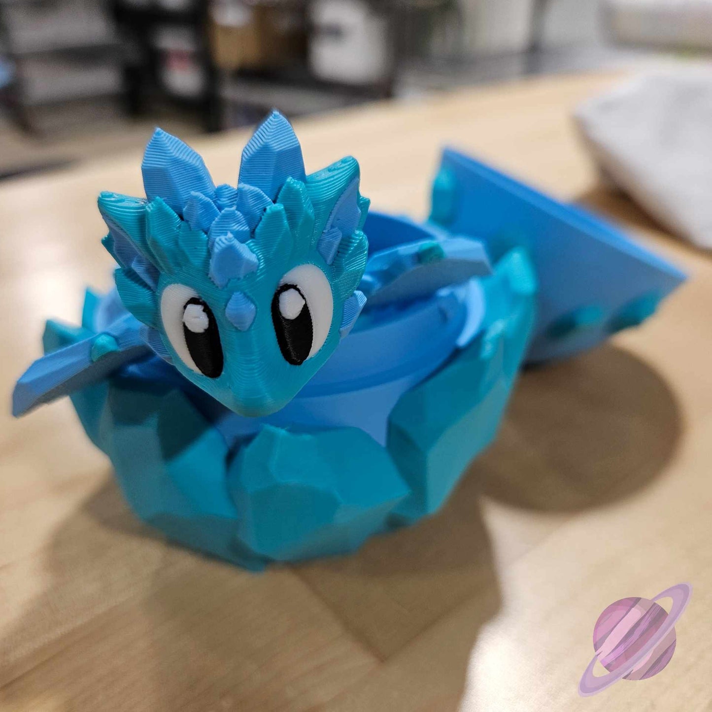 3D PRINTED BLUE CRYSTAL DRAGON AND EGG