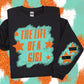 THE LIFE OF A NAME PERSONALIZED SWEATSHIRT W/ SLEEVE PRINT