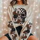 FALL SKULL SWEATSHIRT W/ SLEEVE PRINT