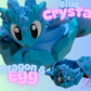 3D PRINTED BLUE CRYSTAL DRAGON AND EGG