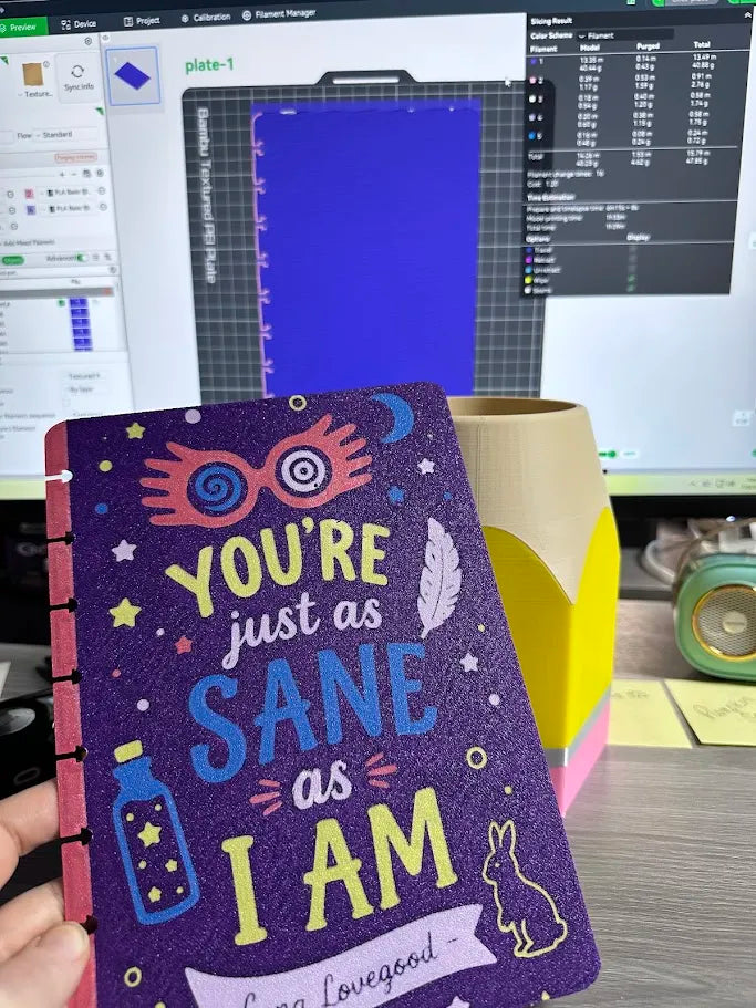 JUST AS SANE- 3D PRINTED REFILLABLE NOTEBOOK