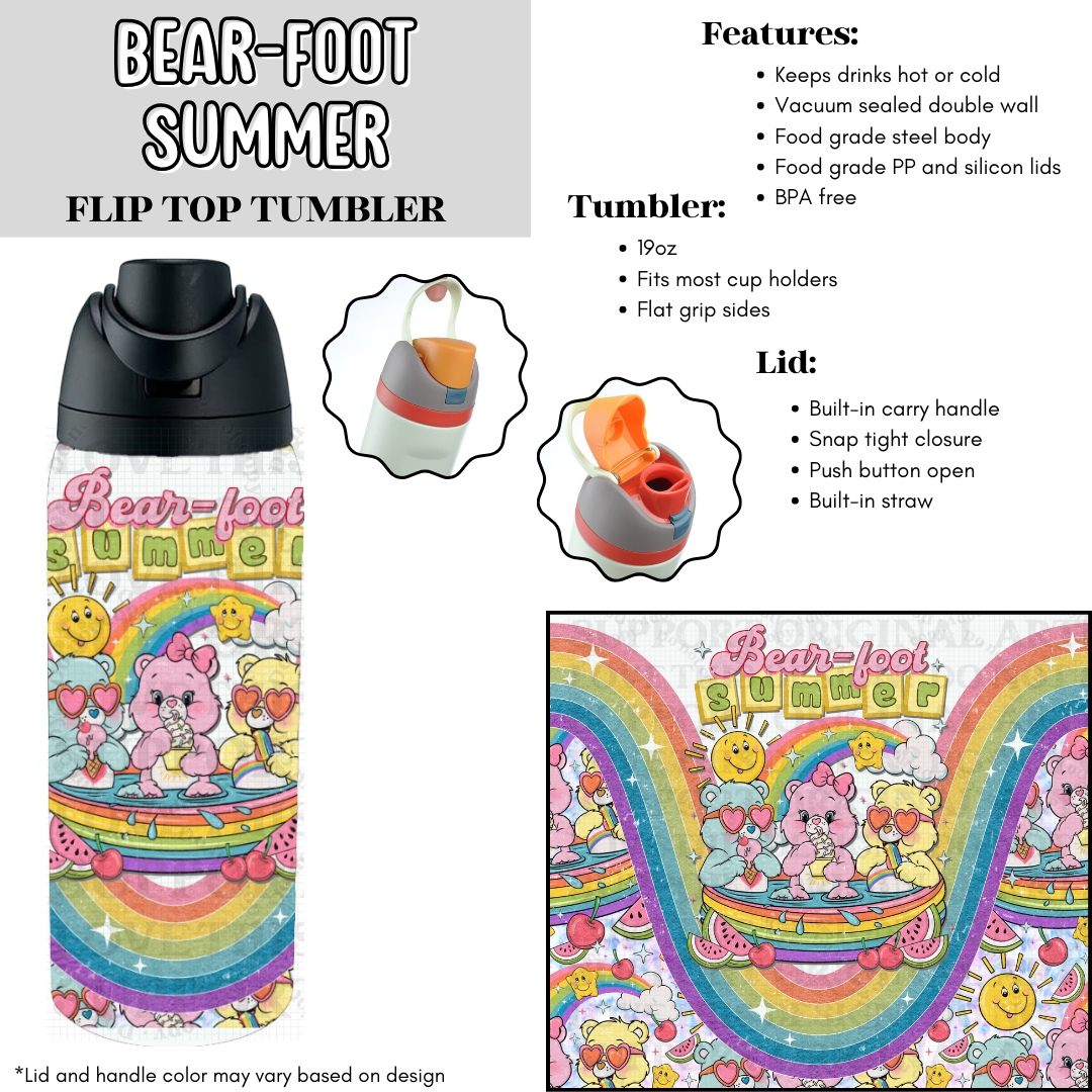 Bear-Foot Summer Flip Top Tumbler