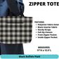 Black Buffalo Plaid Zipper Tote
