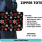 Black Plaid Snow Zipper Tote