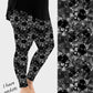 RTS - Black Skulls Leggings w/ Pockets