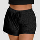 RTS - Black Tie Dye Jogger Shorts with Pockets