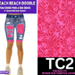 Bleach Beach Doodle Faux Denim Peekaboo Jamaica Shorts