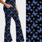 RTS - Blue Flower Butterfly Flare Leggings w/ Pockets