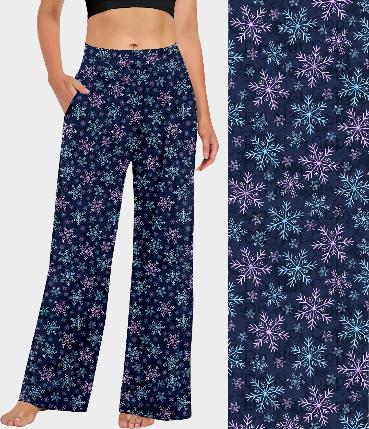 RTS - Blue and Purple Snowflake Lounge Pants
