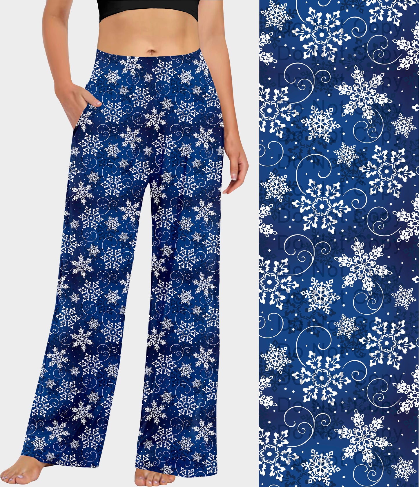 RTS - Blue Snowflake Swirl Lounge Pants