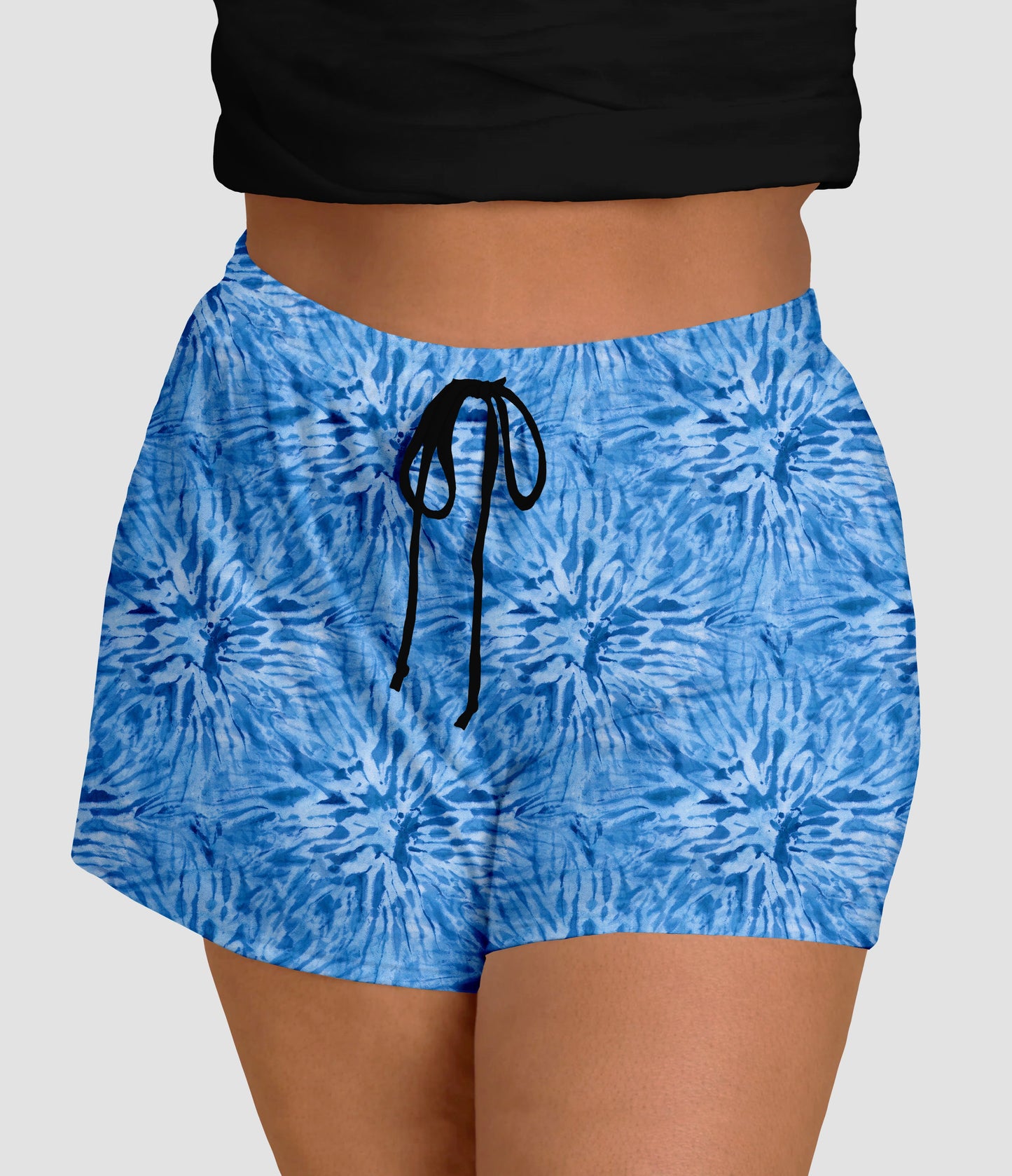 RTS - Blue Tie Dye Jogger Shorts with Pockets