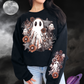 BOO FLORAL - CREW SWEATSHIRT W/ SLEEVE PRINT