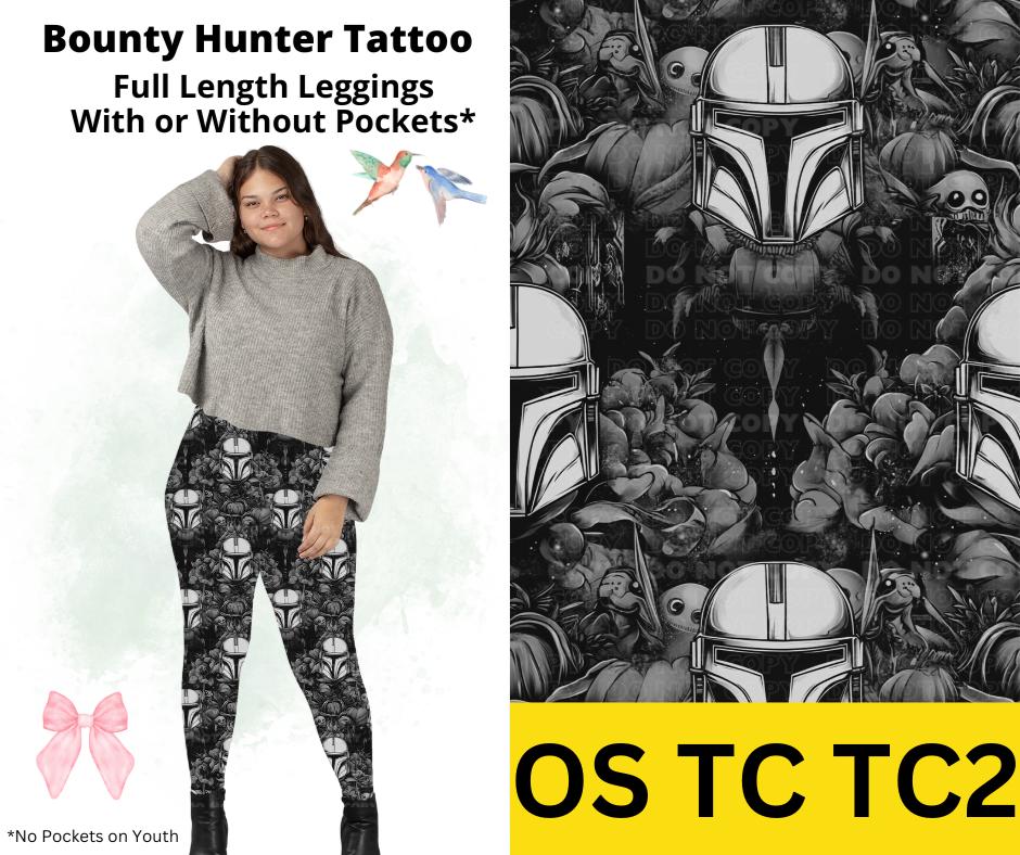 Bounty Hunter Tattoo Full Length Leggings w/ Pockets