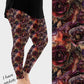 RTS - Burgundy Agate Floral Leggings w/ Pockets
