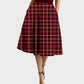 RTS - Burgundy Plaid Swing Skirt w/ Pockets