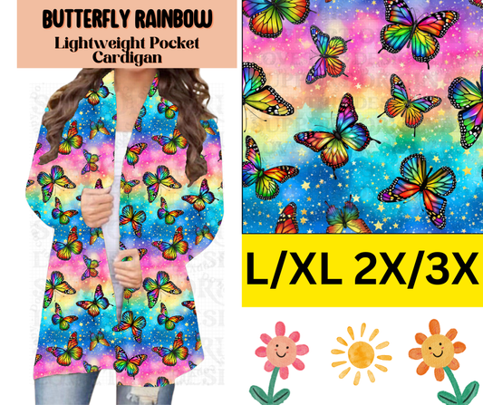 Butterfly Rainbow Pocket Cardigan