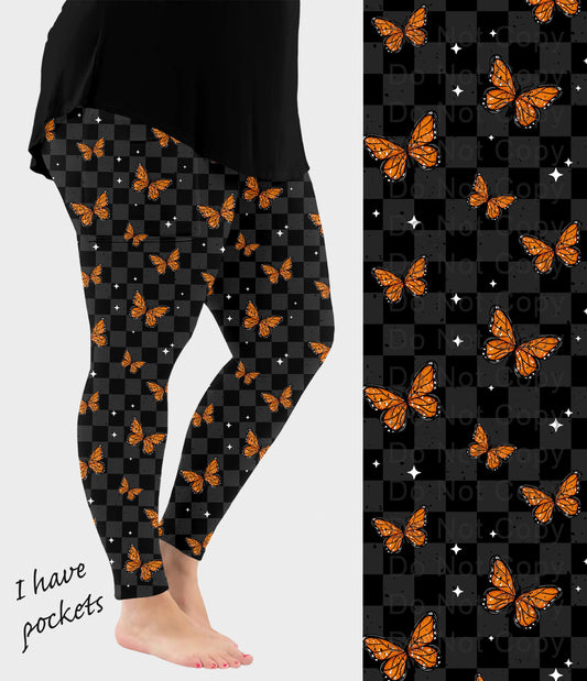 RTS - Butterfly Check Leggings w/ Pockets