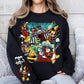 CREEPY CIRCUS-CREWNECK SWEATSHIRT W/ SLEEVE PRINT