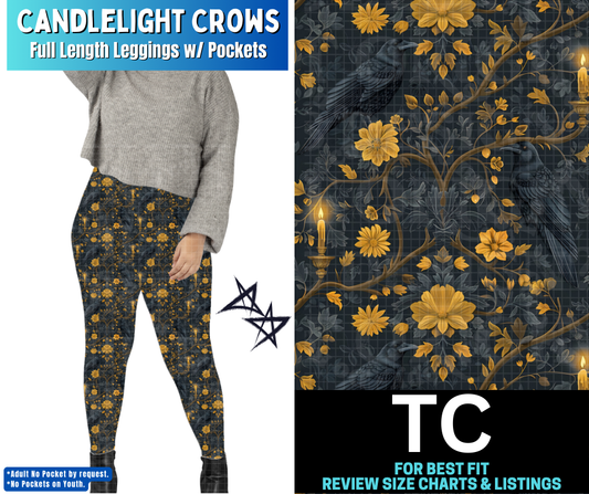 Candlelight Crows Full Length Leggings w/ Pockets