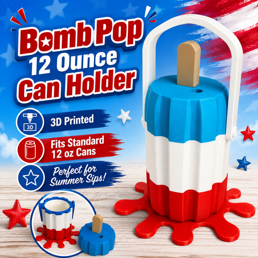 BOMB POP-3D PRINTED CUSTOM 12 OUNCE CAN HOLDERS