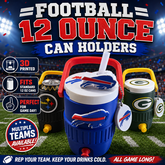 FOOTBALL FAV TEAMS-3D PRINTED CUSTOM 12 OUNCE CAN HOLDERS