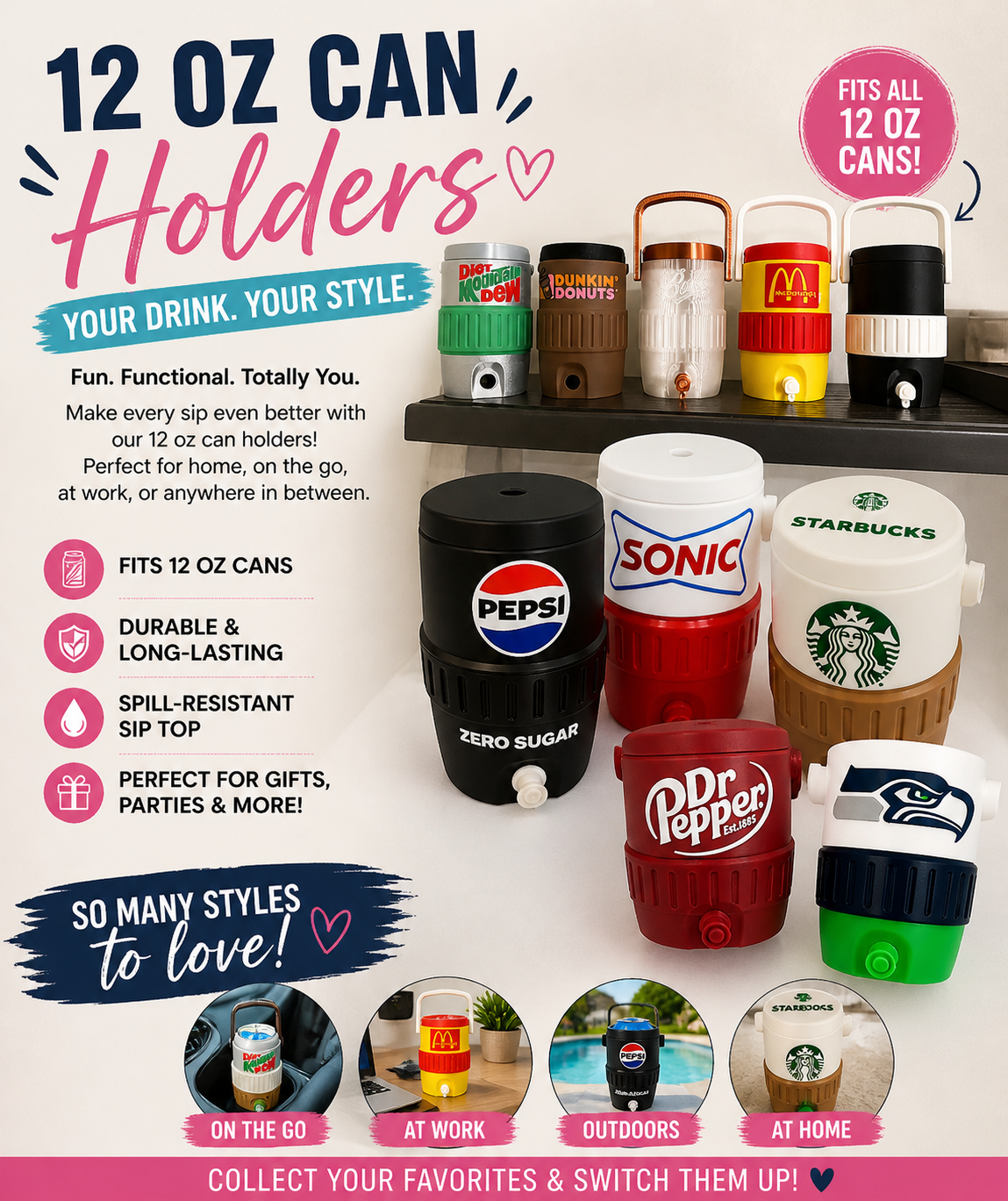 P WISE-3D PRINTED CUSTOM 12 OUNCE CAN HOLDERS