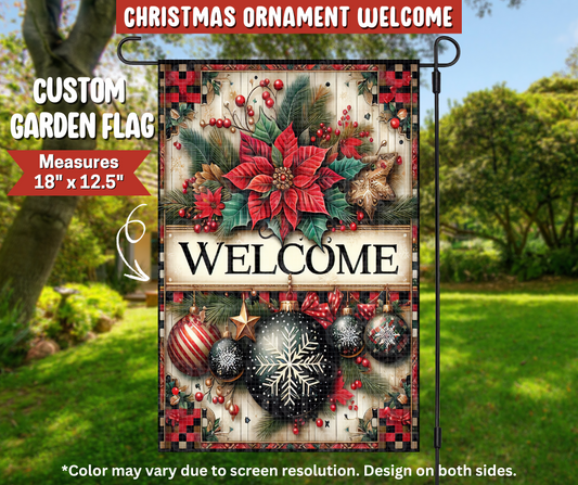 Christmas Ornament Welcome Garden Flag