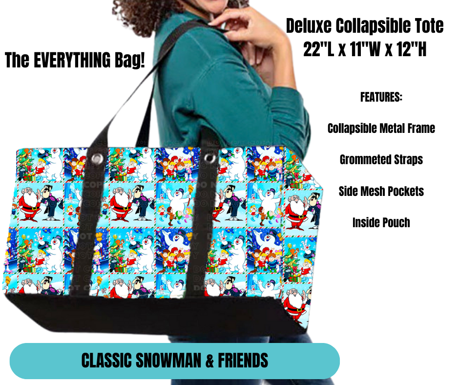 Classic Snowman & Friends Collapsible Tote