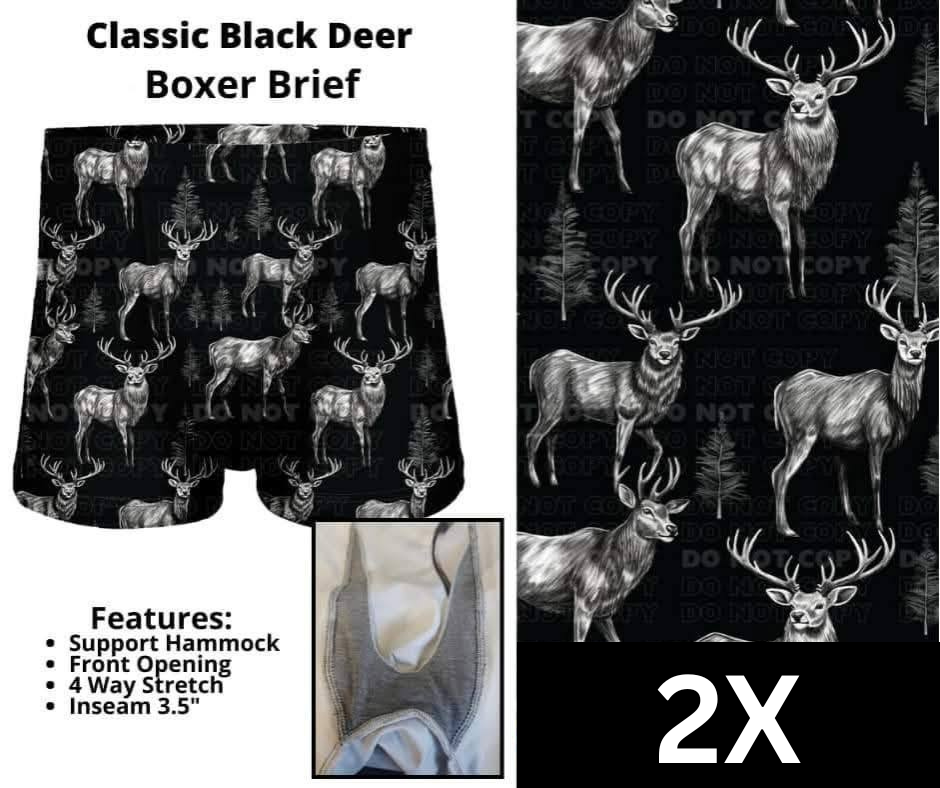 Classic Black Deer Boxer Briefs