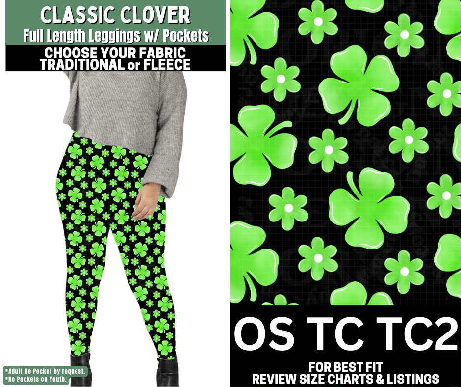Classic Clover Leggings Choose Fleece or Traditional