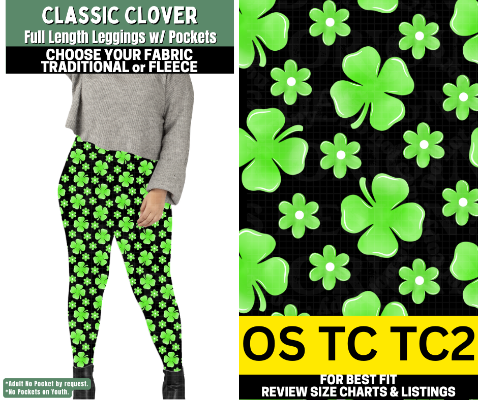 Classic Clover Leggings Choose Fleece or Traditional