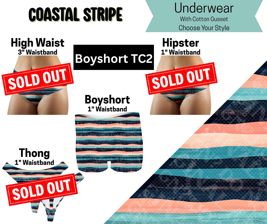 Coastal Stripe Boyshort Underwear