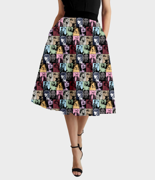 RTS - Colorblock Talent Swing Skirt w/ Pockets