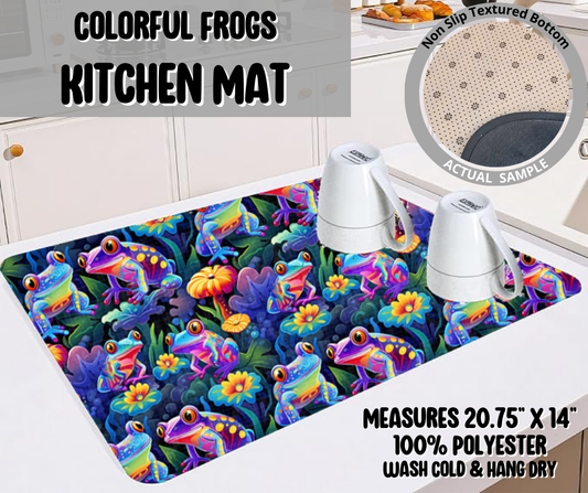 Colorful Frogs Kitchen Mat