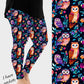 RTS - Colorful Owls Leggings w/ Pockets