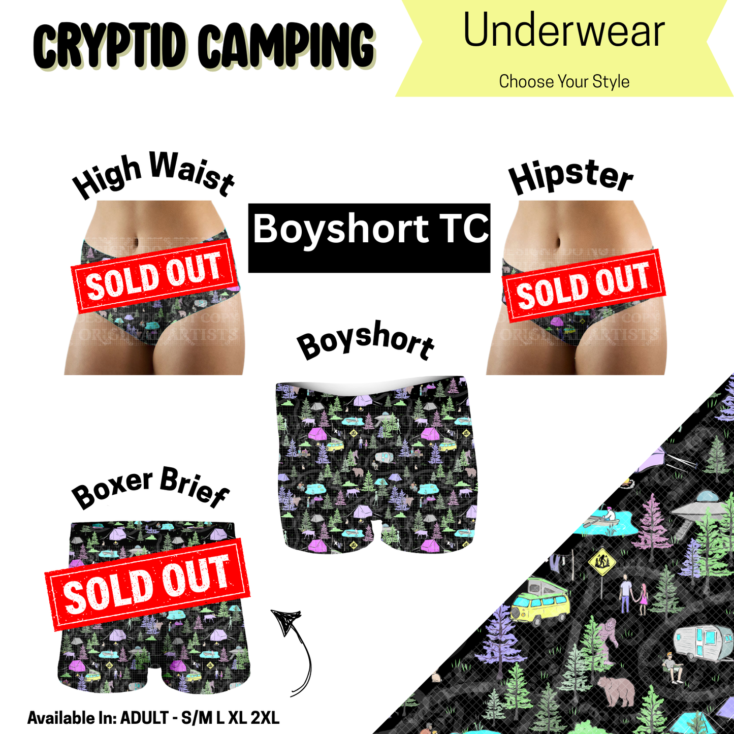 Cryptid Camping Boyshort Underwear