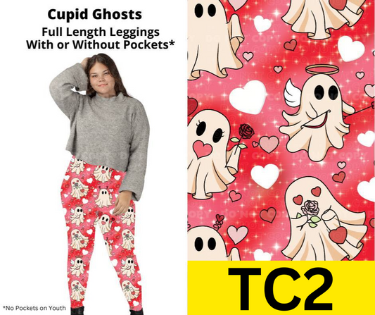 Cupid Ghosts Full Length Leggings w/ Pockets