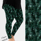 RTS - Dark Green Forest Leggings w/ Pockets