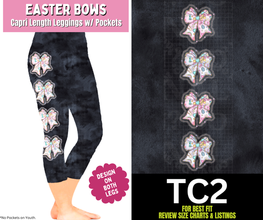 Easter Bows Capri Leggings w/ Side Leg Designs