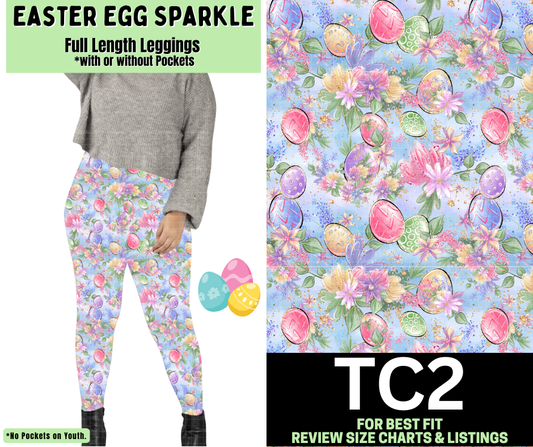 Easter Egg Sparkle Full Length Leggings w/ Pockets