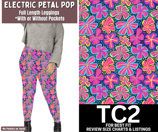 Electric Petal Pop Full Length Leggings w/ Pockets