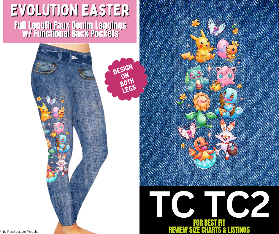 Evolution Easter Full Length Faux Denim w/ Side Leg Designs